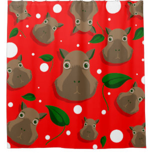 Cortina De Ducha navidad capybara
