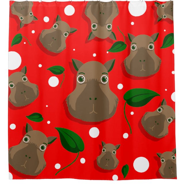 Cortina De Ducha navidad capybara (Anverso)