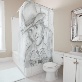 Cortina De Ducha Navidad - Scrooge en blanco y negro