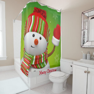 Cortina de ducha navidad/Snowman
