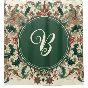 Cortina De Ducha Navidad victoriana/clásica/vintage personalizada