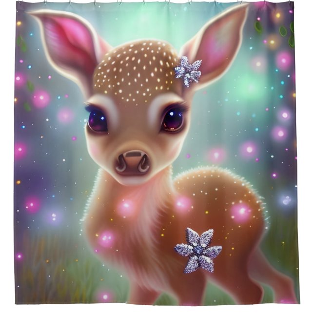Cortina De Ducha Navidades Adorables Fawn (Anverso)