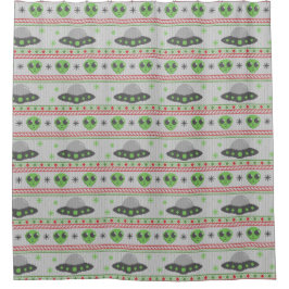 Cortina De Ducha Navidades Alien Ugly Sweater