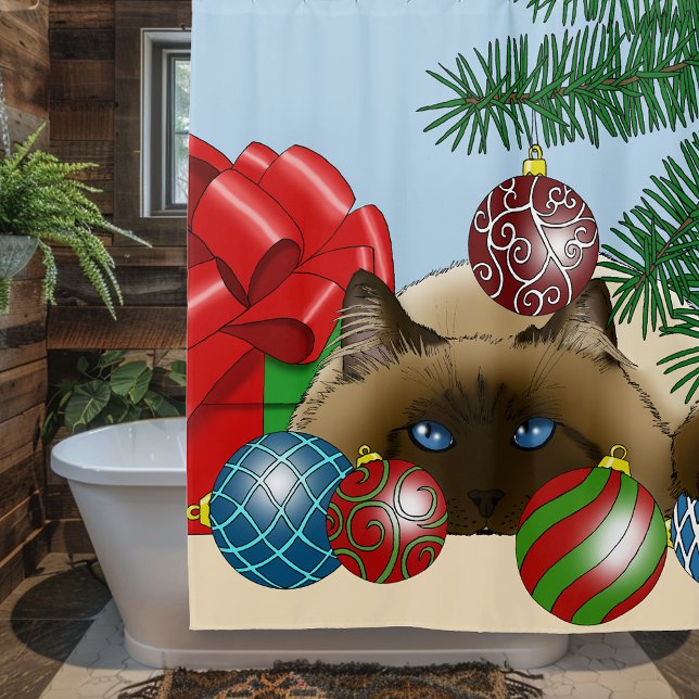 Cortina De Ducha Navidades Ball Ornament Cat (Subido por el creador)