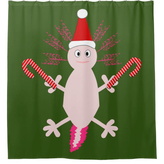 Cortina De Ducha Navidades de Cute Axolotl (Anverso)