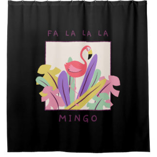 Cortina De Ducha Navidades de La Mingo Falala Snow Flamingo