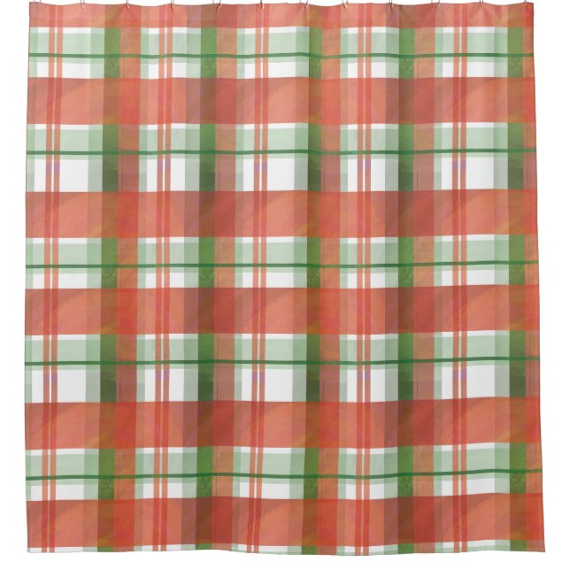 Cortina De Ducha Navidades de Madras Plaid (Anverso)