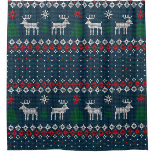 Cortina De Ducha Navidades De Punto Pinos Árboles Cervantes Decorat