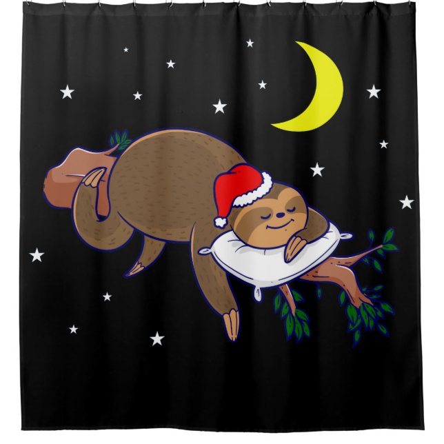 Cortina De Ducha navidades de santa claus sloth (Anverso)