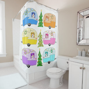 Cortina De Ducha Navidades del Camper RV de Motohome Trailer Xmas