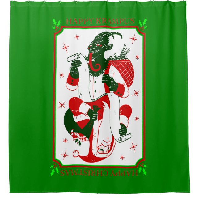 Cortina De Ducha navidades felices krampus santa (Anverso)