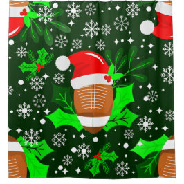 Cortina De Ducha navidades feos deportes de fútbol santa xmas holly