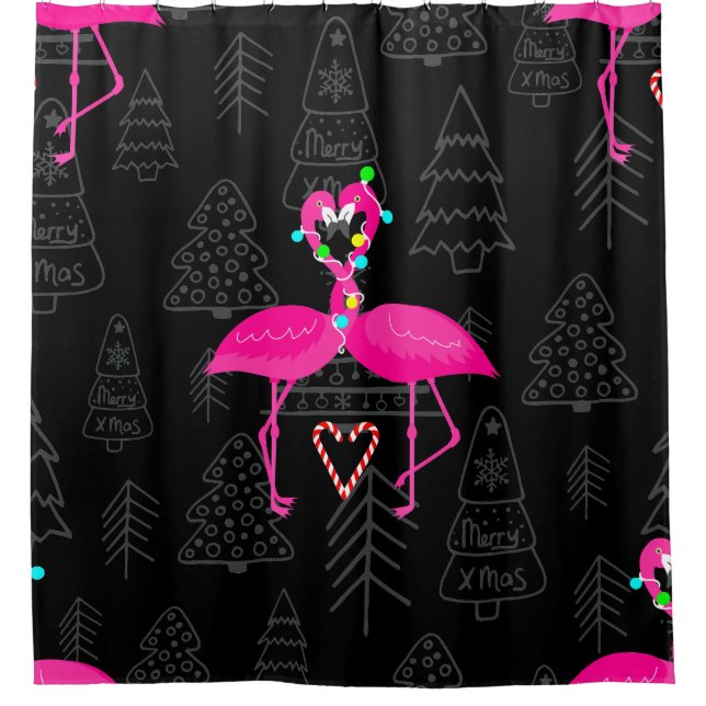 Cortina De Ducha navidades feos flamingo caramelos (Anverso)