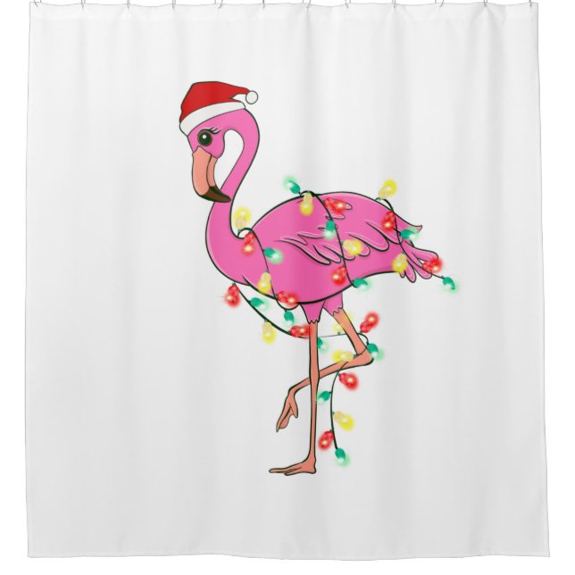 Cortina De Ducha navidades feos santa claus flamingo (Anverso)