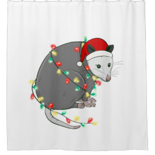 Cortina De Ducha navidades feos santa claus opossum