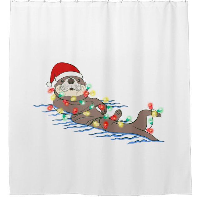 Cortina De Ducha navidades feos santa claus otter (Anverso)