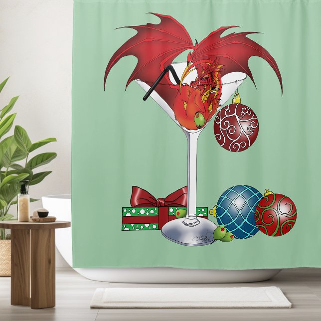 Cortina De Ducha Navidades Holiday Joy Dragon (Subido por el creador)
