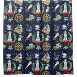 Cortina De Ducha Navidades náuticos