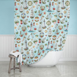 Cortina De Ducha Navidades náuticos iluminan los veleros oceánicos