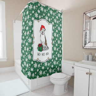 Cortina De Ducha Navidades Santa Pit Bull (izquierda romano le whit