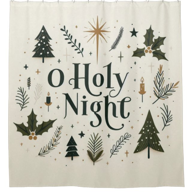 Cortina De Ducha Navidades Sencillos De Noche Santa (Anverso)