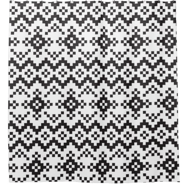 Cortina De Ducha Navidades Snowflakes Fair Isle Seamless Patternart (Anverso)