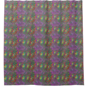 Cortina De Ducha Navidades Tinsel Peacock Feathers
