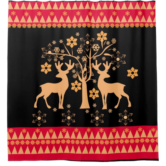 Cortina De Ducha Navidades venados (Anverso)