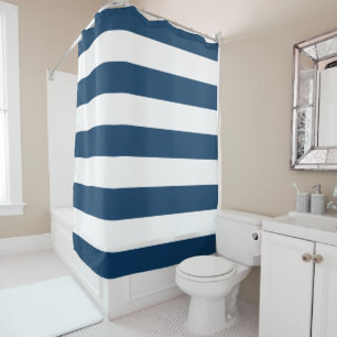 Cortina De Ducha Navy Blue Stripes, Stripes, Striped Pattern, Lines