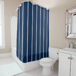 Cortina De Ducha Navy Dark Blue Stripes Shower Curtain