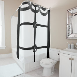 Cortina de ducha negra blanca