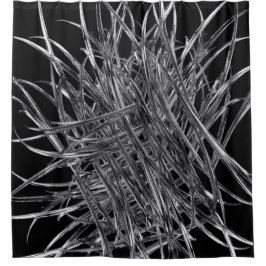 Cortina de ducha negra|hierba de acero esculpida