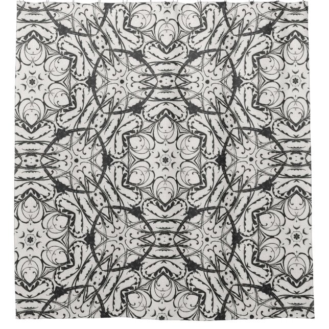 Cortina de ducha negra y blanca (Anverso)