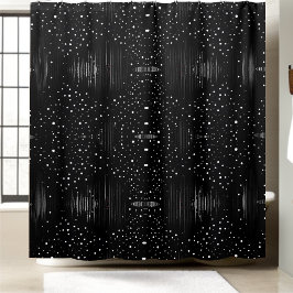 Cortina de ducha negra y blanca estilo 2