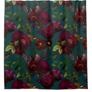 Cortina De Ducha Negrita Gothic Night Moody Florals