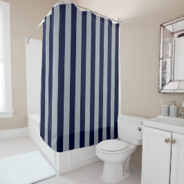 Cortina De Ducha Negrita Navy azul claro simple a rayas