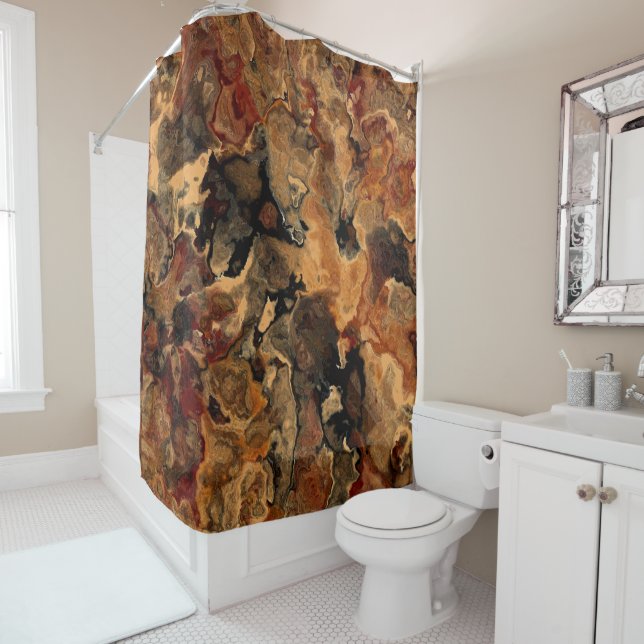 Cortina De Ducha Negro, rojo y roya (In situ)