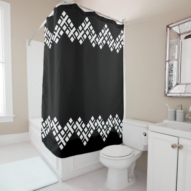 Cortina De Ducha Negro y blanco (In situ)