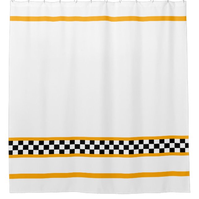 Cortina De Ducha Negro Y Blanco Acentuado (Anverso)