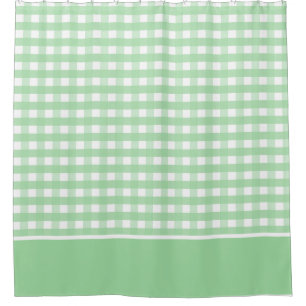 Cortina De Ducha Neo Mint Green y White Gingham