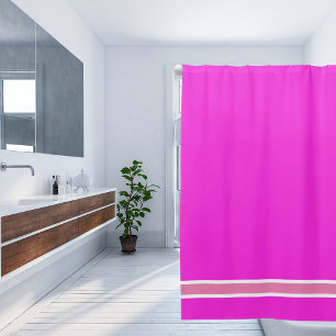 Cortina De Ducha Neon Electric Fucshia con banda rosa