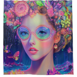 Cortina De Ducha Neon Garden Goddess