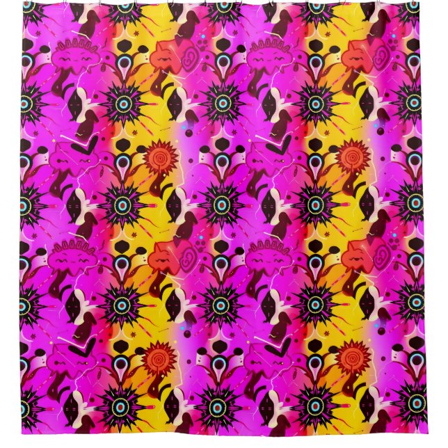 Cortina de ducha Neon Pop Culture (Anverso)