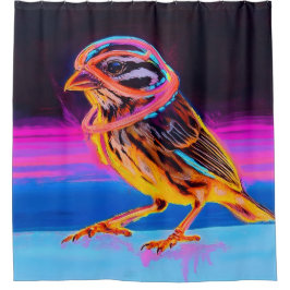 Cortina De Ducha Neon Sparrow con acentos brillantes