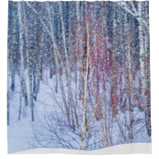 Cortina De Ducha Nieve En El Bosque (Anverso)