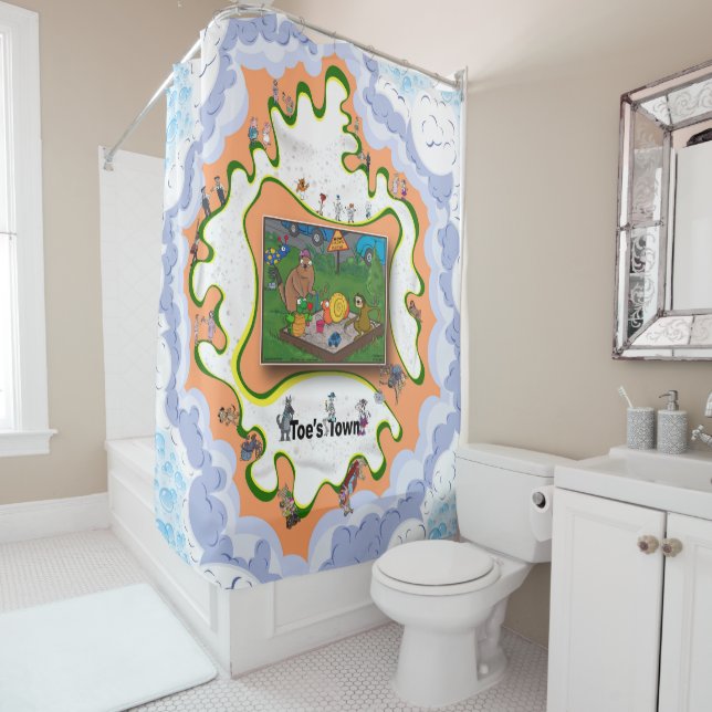 Cortina De Ducha Niños de Arenero | Día de la Madre (In situ)