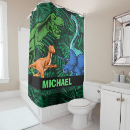 Cortina De Ducha Niños dinosaurios Dino Jurassic Trex Boy Personali