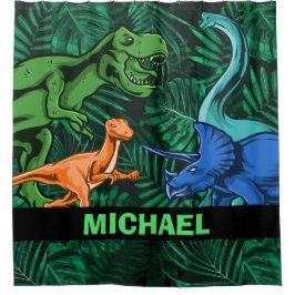 Cortina De Ducha Niños dinosaurios Dino Jurassic Trex Boy Personali