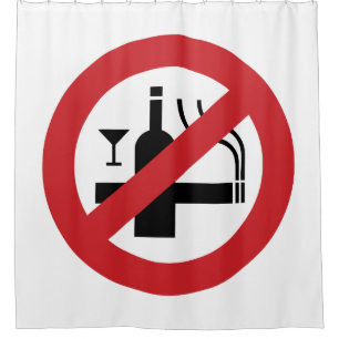 Cortina De Ducha NO fumar alcohol ⚠ Rótulo tailandés ⚠