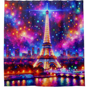 Cortina De Ducha "Noche de la Torre Eiffel: Reflexiones sobre el Se
